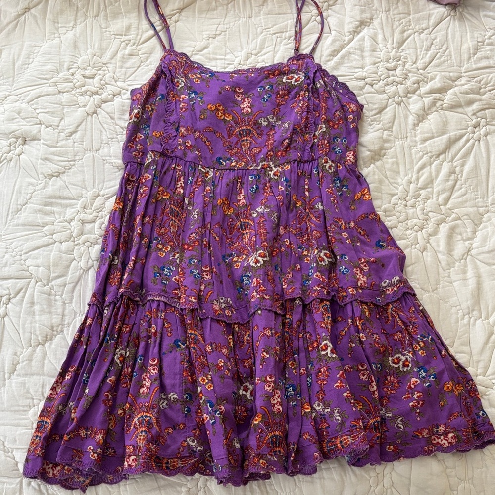 Urban Outfitters Floral Purple Sleeveless Dress